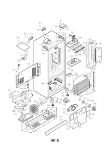 Case Assembly Parts Diagram and Parts List for LFC21770ST02  LG Refrigerator