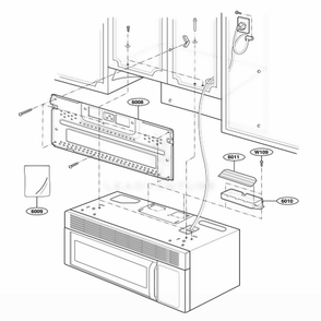 Installation Parts Diagram and Parts List for 62772 AWHESEA LG Range