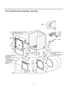 Cabinet And Door Assembly Diagram and Parts List for RN1367ES ASSEEUS LG Dryer