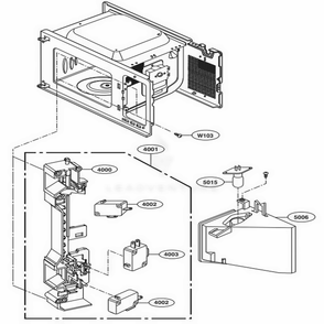 Latch Board Parts Diagram and Parts List for LCRT2010BD CBDEBBY LG Wall Oven
