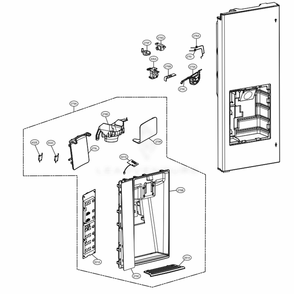 Dispenser Parts Diagram and Parts List for LFXC24726D ASBCNA0 LG Refrigerator