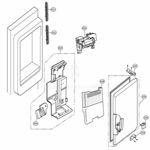 Ice Maker And Ice Bin Parts Diagram and Parts List for LMX25988ST ASTCNA0 LG Refrigerator