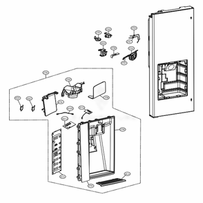 Dispenser Parts Diagram and Parts List for LFXS30796S ASTCNA1 LG Refrigerator