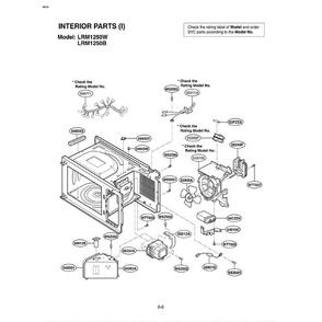 Section 6 Diagram and Parts List for LRM1250B CB1ELGA LG Microwave Oven Combo