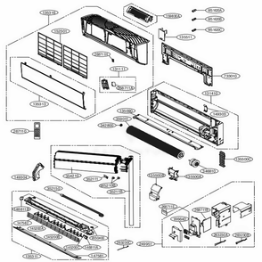Main Diagram and Parts List for LAN180HSV4 AMRBEUS LG Air Conditioner