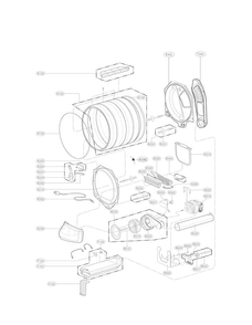 Drum And Motor Parts Diagram and Parts List for DLE1001W  LG Dryer