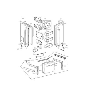 Door Diagram and Parts List for LFX28978SB 00 LG Refrigerator