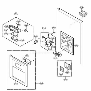 Dispenser Part Diagram and Parts List for LRSPC2331BK AWBCLGA LG Refrigerator