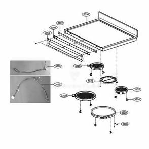 Cooktop Parts Diagram and Parts List for LDE4415BD ABDLLGA LG Range