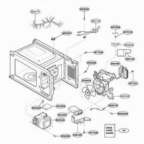 Interior Parts 1 Diagram and Parts List for JES735BJ CBKEGEU LG Range