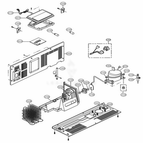 Machine Compartment Diagram and Parts List for LSXS26326W ASWCNA0 LG Refrigerator