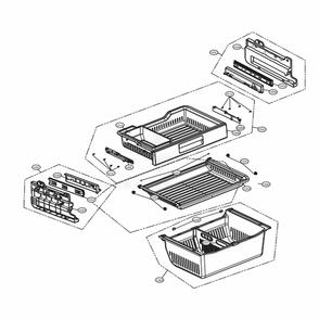 Freezer Parts Diagram and Parts List for 74302 ASWCSE0 LG Refrigerator