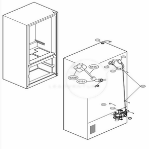 Valve And Water Tube Parts Diagram and Parts List for LFX25974SB AWBCNA6 LG Refrigerator
