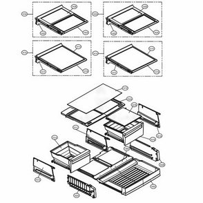 Refrigerator Parts Diagram and Parts List for 74039 AWBCSE2 LG Refrigerator