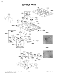 Cooktop Parts Diagram and Parts List for FH4767US AB6ESTD LG Range