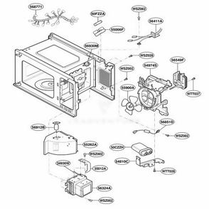 Interior Parts Diagram and Parts List for MS95MT HSLEGSS LG Range