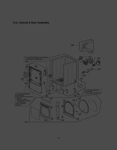 Cabinet And Door Assembly Diagram and Parts List for RV1371A ABWEECI LG Dryer