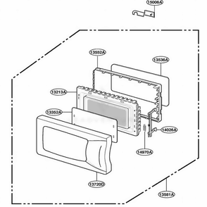 Door Parts Diagram and Parts List for MC1004 MWEGSE LG Wall Oven