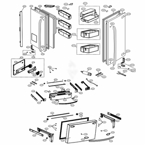 Door Parts Diagram and Parts List for LMXC23746D ASBCNA3 LG Refrigerator