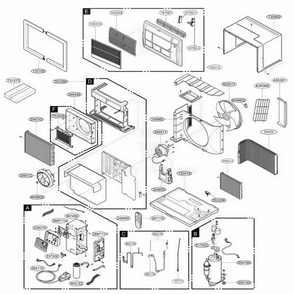 Main Diagram and Parts List for UE10D33 AWYBFRD LG Air Conditioner