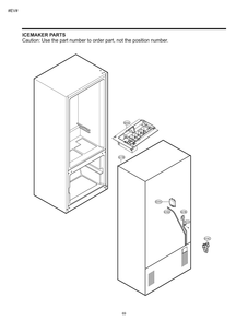 Icemaker Parts Diagram and Parts List for 71323 ASTCSE5 LG Refrigerator