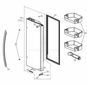 Door Parts 2 Diagram and Parts List for LRFXC2416D ASBCNA0 LG Refrigerator