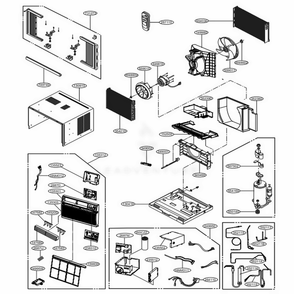 Main Diagram and Parts List for 77087 AWYASRU LG Air Conditioner