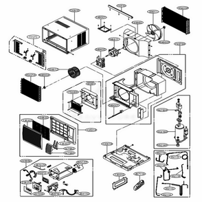 Main Diagram and Parts List for LW8016HR ASWAYOW LG Air Conditioner