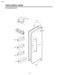 Refrigerator Door Diagram and Parts List for GM-L237MQFP ASW2SER LG Refrigerator