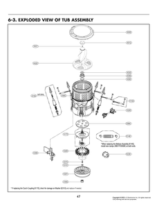 Tub Assembly Diagram and Parts List for T17A1EFHU5 ASSEUCI LG Washer