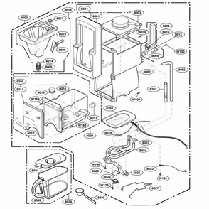 Coffee Maker Parts Diagram and Parts List for 63999 AB1ESEA LG Wall Oven