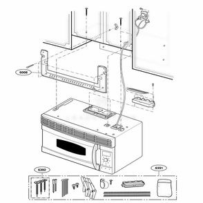 Installation Parts Diagram and Parts List for SCA1000HCC ABSEGEU LG Range
