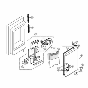 Ice Maker And Ice Bin Parts Diagram and Parts List for LFX28978ST ASTCNA4 LG Refrigerator
