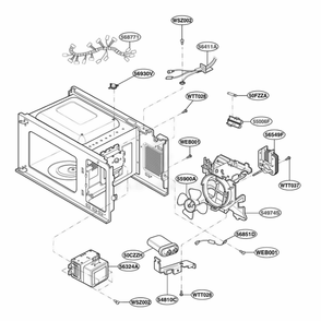Interior Parts 1 Diagram and Parts List for MAK7553W01 CW1EGSE LG Range