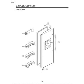 Part Location Diagram of ADC30116627 LG Door Assembly,Refrigerator