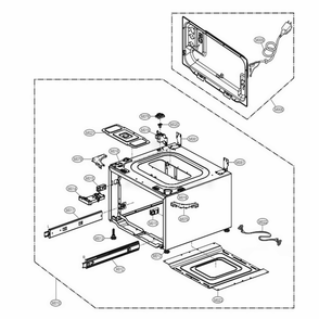 Case Assembly Diagram and Parts List for LUWD1CW ABWEEUS LG Laundry Accessories