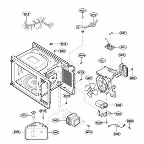 Interior Parts Diagram and Parts List for 69129 CBKESEA LG Range