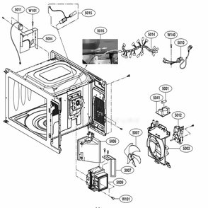 Interior Parts Diagram and Parts List for LMC2075ST CSSEBBY LG Microwave