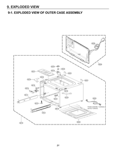 Outer Case Assembly Diagram and Parts List for FH8G5XDNK3 ABWEEUS LG Washer