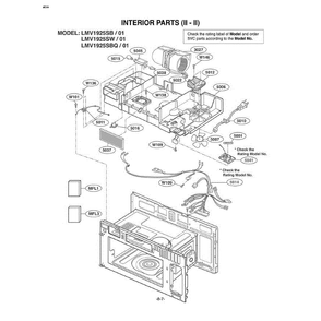 Section 7 Diagram and Parts List for LMV1925SBQ AB6ELGA LG Microwave Oven Combo