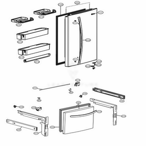 Door Parts Diagram and Parts List for LRDCS2603S ASTCNA0 LG Refrigerator