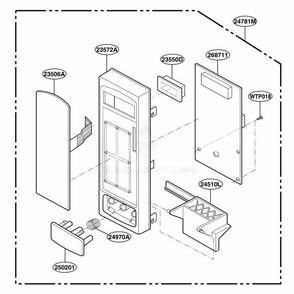 Control Panel Parts Diagram and Parts List for LMA840W CWHELGA LG Range