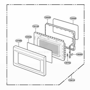 Door Parts Diagram and Parts List for JES1855PWH CW1EGEU LG Wall Oven
