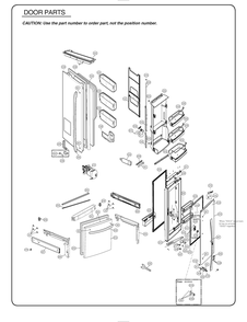 Door Parts Diagram and Parts List for GR-J268WSTM ASTCSE0 LG Refrigerator