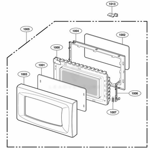 Door Parts Diagram and Parts List for 65022 CWHESEA LG Range