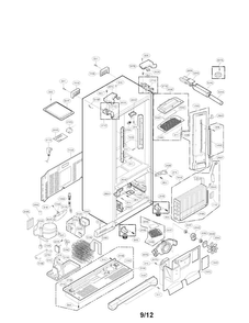 Case Parts Diagram and Parts List for LFX25971SB 03 LG Refrigerator
