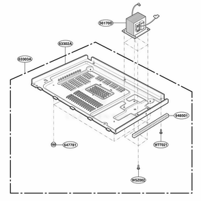 Base Plate Parts Diagram and Parts List for 3WG2532 HM1QBAL LG Range