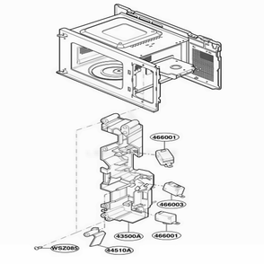 Latch Board Parts Diagram and Parts List for MA795B CBKEGSE LG Microwave