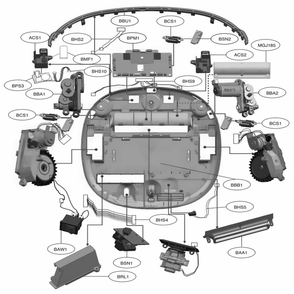 Base Assembly 1 Diagram and Parts List for 048231024341 ARDELGA LG Canister Vacuum
