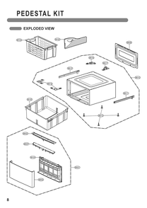 Pedestal Kit Diagram and Parts List for WDP6M ABMEEUS LG Washer